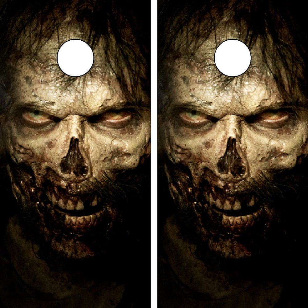 GRAPHIX EXPRESS C34 Zombie Cornhole Board WRAP Wraps Laminated Board Boards Decal Set Decals Vinyl Sticker Stickers Bean Bag Game Vinyl Graphic Tint Image