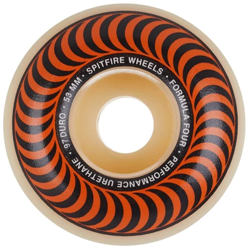 Spitfire Classic Skateboard Wheel, 53 mm, Natural, Set of 4 (SFWH0431)