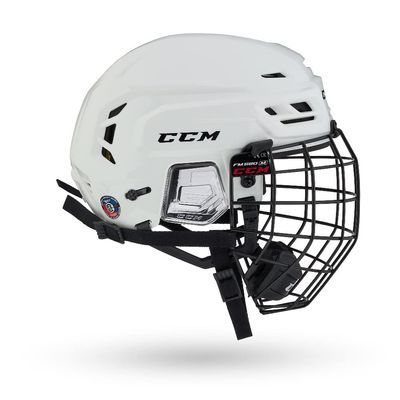 CCM Tacks 210 Hockey Helmet Combo with Cage (White, Small)