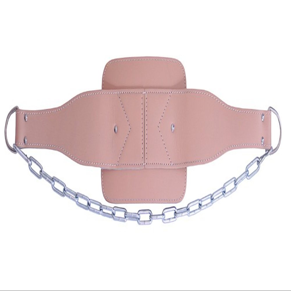 Ader Leather Padded Fitness Dip Belt with chain