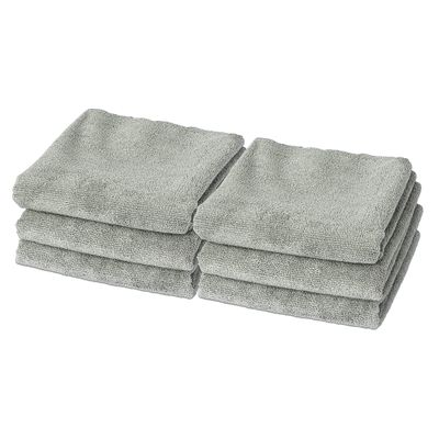Eurow Microfiber Gym Towels, Super Absorbent & Quick Drying Sweat Towels for Fitness, Sports, Yoga, Workout, Sauna, Face & Equipment, Soft & Reusable,16x27 Inches, 6-Pack, Gray