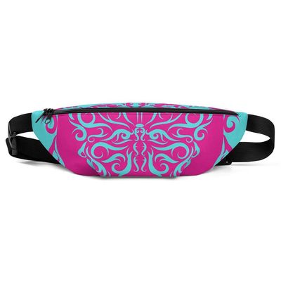 Fanny Pack- Butterfly Hot Pink - Fanny Pack for Women Designer Fanny Pack Nature Fanny Pack Hip Purse Large City Bag Hip Bag Bum Bag Lightweight Travel Purse Phone Bag