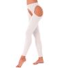 Oyolan Womens High Waisted Hollow Out Footed Stockings Stretchy Suspender Pantyhose Slim Fit Bodystockings Type A White One Size view 1
