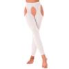 Oyolan Womens High Waisted Hollow Out Footed Stockings Stretchy Suspender Pantyhose Slim Fit Bodystockings Type A White One Size view 2