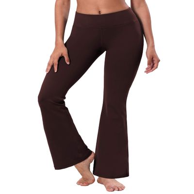 BUBBLELIME 29"/31"/33"/35" 4 Styles Women's Bootcut Yoga Pants Tummy Control - Basic Bootleg_Mohoganymaroon L_31" Inseam(1)
