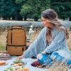 TUGUAN Insulated Cooler Backpack 38/42 Cans Double Deck Leakproof Lightweight Soft Lunch Backpack Small Cooler Bag Beach Picnic, Brown view 2