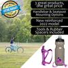 Bike Water Bottle Holder Combo - 20 Oz Squeeze Bottle & Bicycle Mount Cage Rack, No Screws Needed, Durable Alloy - Fits All Handlebar Bikes & MTB Mountain Road - for Adults, Kids (Purple) view 3