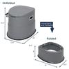 WEI WEI GLOBAL Portable Travel Toilet, Adult RV Potty w/Non-Slip Mat, Paper Holder & Detachable Inner Bucket, for Camping, Boating, Hiking, Tripping, Gray view 2
