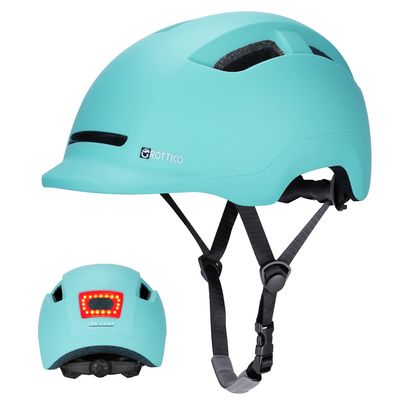 GROTTICO Adult Bike Helmet with Light - Dual Certified for Bicycle Scooter Skateboard Road Cycling Skating Helmet