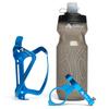 Bike Water Bottle Holder Combo - 20 Oz Squeeze Bottle & Bicycle Mount Cage Rack, No Screws Needed, Durable Alloy - Fits All Handlebar Bikes & MTB Mountain Road - for Adults, Kids (Blue) view 1