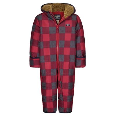 OshKosh B'gosh Baby Boys' Heavyweight Pram Suit, Bandana Red Plaid, 3/6MO