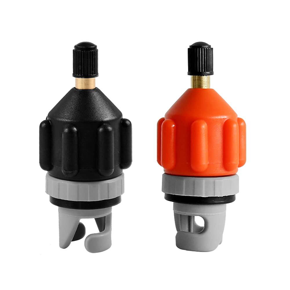 HEYTUR Inflatable Boat SUP Pump Adaptor Standard Schrader Conventional Air Pump Air Valve Adapter Spoke Plate Attachment(Black+Orange)