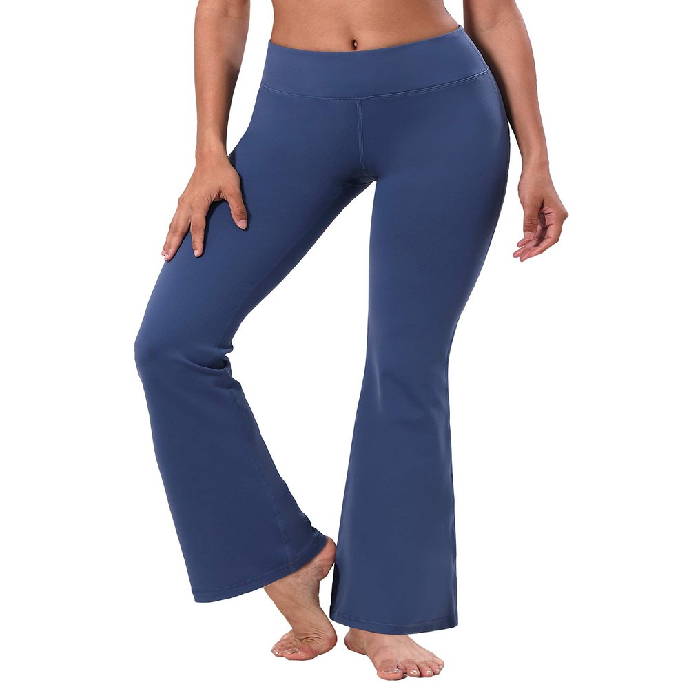 BUBBLELIME 29"/31"/33"/35" 4 Styles Women's Bootcut Yoga Pants Tummy Control - Basic Bootleg_Purplishblue(2) M_31" Inseam