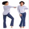 BUBBLELIME 29"/31"/33"/35" 4 Styles Women's Bootcut Yoga Pants Tummy Control - Basic Bootleg_Purplishblue(2) M_31" Inseam view 4