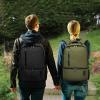 TUGUAN Insulated Cooler Backpack 38/42 Cans Double Deck Leakproof Lightweight Soft Lunch Backpack Small Cooler Bag Beach Picnic, Black view 2