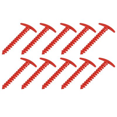 Camping Tent Stakes Set 10 Pieces Nylon Ground Nails Mallet Long and Strong for Outdoor Use