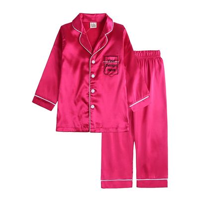 Kids Tales 2Pcs Boys Girls Custom Satin Pajamas Set Add Your Own Text Design Silk Loungewear PJS Personalized Child Clothes Set