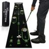 BACK 2 BASICS Golf Portable Putting Green Indoor Golf Putting Mat 10ft Black, Alignment Aid Trainer for Practice Indoor and Outdoor, Home or Office Compact Roll Target Gate Precision Control Tool view 1