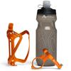 Bike Water Bottle Holder Combo - 20 Oz Squeeze Bottle & Bicycle Mount Cage Rack, No Screws Needed, Durable Alloy - Fits All Handlebar Bikes & MTB Mountain Road - for Adults, Kids (Orange) view 1