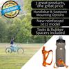 Bike Water Bottle Holder Combo - 20 Oz Squeeze Bottle & Bicycle Mount Cage Rack, No Screws Needed, Durable Alloy - Fits All Handlebar Bikes & MTB Mountain Road - for Adults, Kids (Orange) view 3