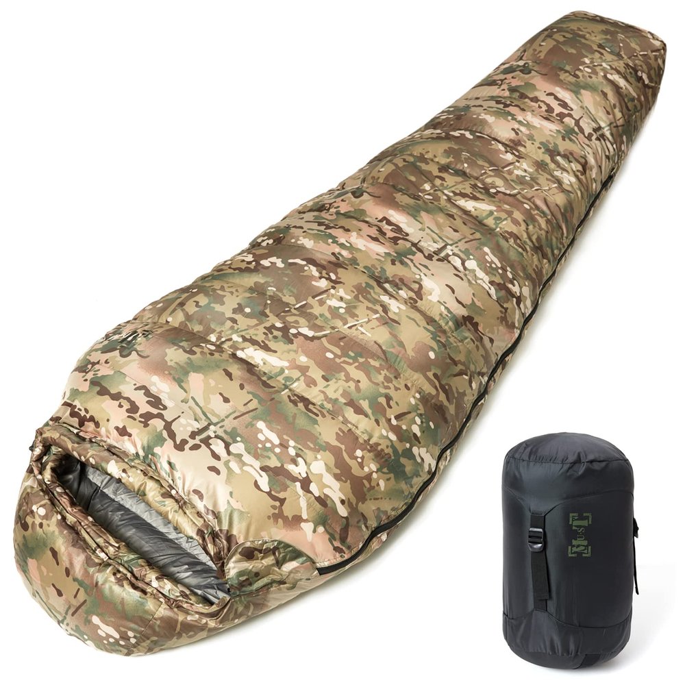 Akmax.cn Goose Down Mummy Sleeping Bag  Ultra-Light, Compressible, All-Season Camping & Backpacking Bag, -13F Extreme Cold Rating, Waterproof & Breathable