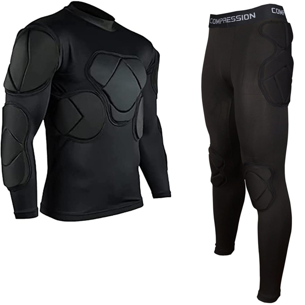 Jellybro Men's Padded Football Protective Gear Set Training Suit for Soccer Basketball Paintball Rib Protector