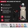 Bike Water Bottle Holder Combo - 20 Oz Squeeze Bottle & Bicycle Mount Cage Rack, No Screws Needed, Durable Alloy - Fits All Handlebar Bikes & MTB Mountain Road - for Adults, Kids (Black) view 2