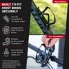 Bike Water Bottle Holder Combo - 20 Oz Squeeze Bottle & Bicycle Mount Cage Rack, No Screws Needed, Durable Alloy - Fits All Handlebar Bikes & MTB Mountain Road - for Adults, Kids (Black) view 3
