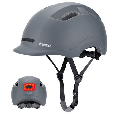 GROTTICO Adult Bike Helmet with Light - Dual Certified for Bicycle Scooter Skateboard Road Cycling Skating Helmet