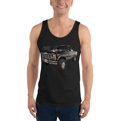 JG Infinite 1980s F150 Lariat Pickup Truck Unisex Tank Top Black
