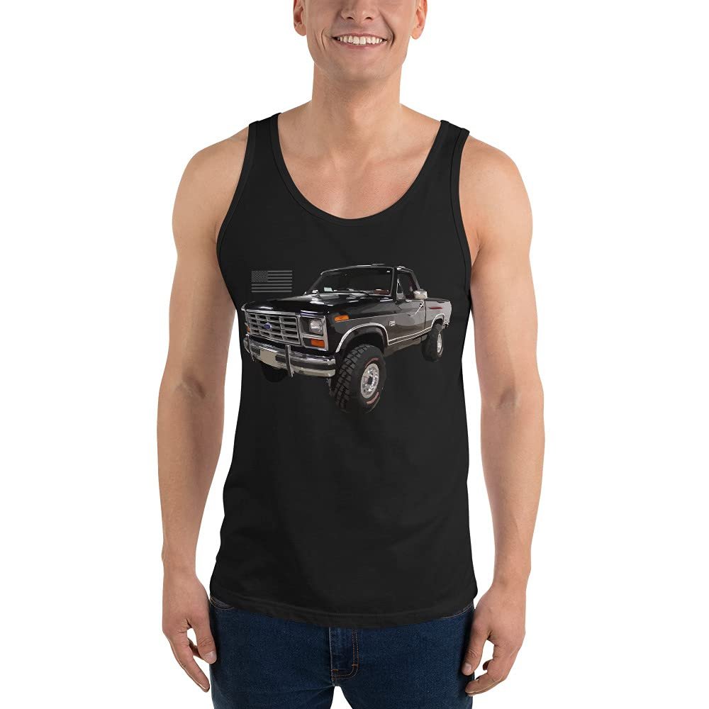 JG Infinite 1980s F150 Lariat Pickup Truck Unisex Tank Top Black