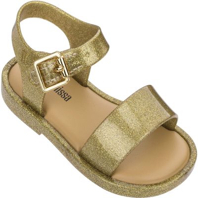 Melissa - Unisex-Child Mini Mar Iv Bb Sandal, Size: 5 M US Toddler, Color: Gold Glitter
