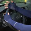 BULINGNA Arm Sleeves for Men & Women Cooling Sports UV Protective Sleeves with Half-Finger Glove for Fishing Cycling Golf Basketball (Navy Blue) view 2