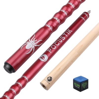 POCUSTIK Pool Cue, 58" 2-Piece Pool Stick for AdultsErgonomic Canadian Maple Billiard Table Cues with 13mm Tip, House Bar Billiard Sticks for Men Women - Red,21 Oz