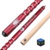 POCUSTIK Pool Cue, 58" 2-Piece Pool Stick for AdultsErgonomic Canadian Maple Billiard Table Cues with 13mm Tip, House Bar Billiard Sticks for Men Women - Red,21 Oz view 1