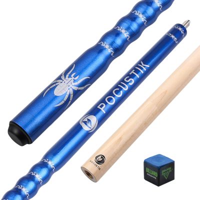 POCUSTIK Pool Cue, 58" 2-Piece Pool Stick for AdultsErgonomic Canadian Maple Billiard Table Cues with 13mm Tip, House Bar Billiard Sticks for Men Women - Blue,21 Oz