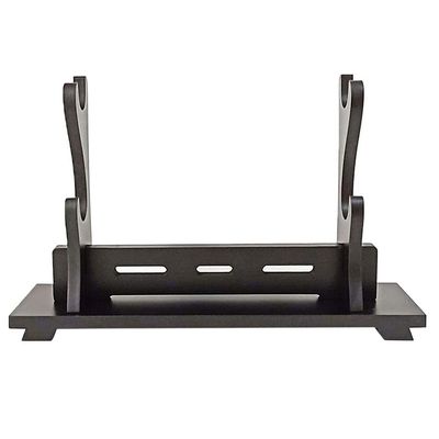 Songying Ancient Chinese Rhyme Style Display Hanger - Wooden Samurai Sword Katana Stand, Black (2-Layer)