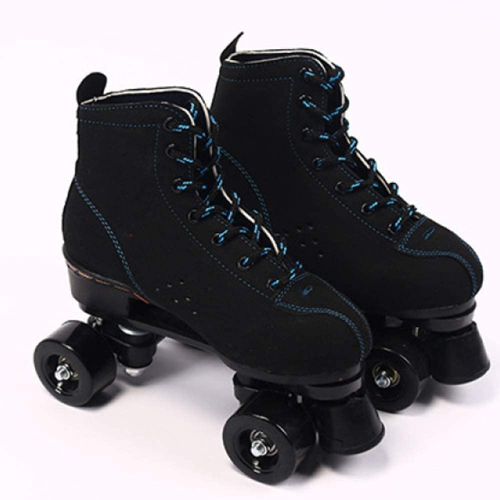 WSJYP Sporty Roller Skates, Comfortable and Breathable Double-Row Skates, for Girls and Boys,29-Black