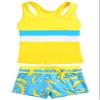 PROALLO Girls Bathing Suits Two Piece Vest Style Swimsuit with Boyshort Tankini Swimwear Yellow view 1