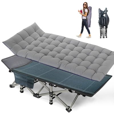 NAIZEA Folding Camping Cots for Adults, Portable Cot with Mattress Heavy Duty Outdoor Bed with Carry Bag 1200d Oxford Cloth Sleeping Cots for Camping Office Nap Home Guest Beach Travel