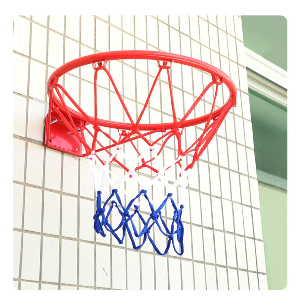 Basketball Rim Outdoor Wall-Mounted Basketball Hoop, 39cm Steel Hanging Frame Basketball Board, Suitable for Indoor and Outdoor Offices