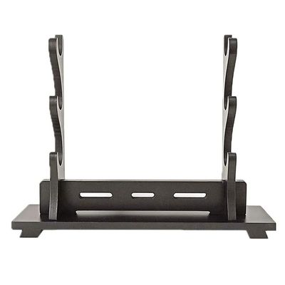 Songying Ancient Chinese Rhyme Style Display Hanger Samurai Sword Katana Stand Wood Weapon Holder, Black (3-Layer)