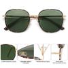 SOJOS Classic Trendy Square Sunglasses for Women Men Cute Big Frame Gold Shades SJ1137, Dark Tortoise/Green view 3