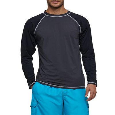 HARGLESMAN Men's Rash Guard Shirts Long Sleeve UV Protection Tee T Shirt Sun Tops for Beach Surfing Swimming Snorkeling Fishing Climbing Hiking Paddleboard Black M