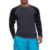 HARGLESMAN Men's Rash Guard Shirts Long Sleeve UV Protection Tee T Shirt Sun Tops for Beach Surfing Swimming Snorkeling Fishing Climbing Hiking Paddleboard Black M view 1