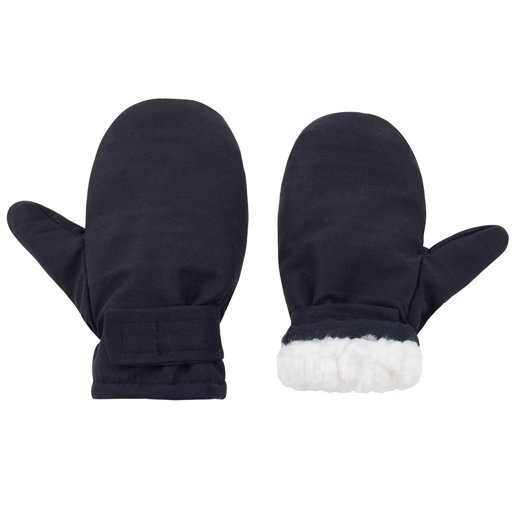 Lined Fleece Toddler Mittens Kids Winter Warm Gloves Waterproof Snow Baby Mitten Child Ski Gloves for Boys Girls Black L