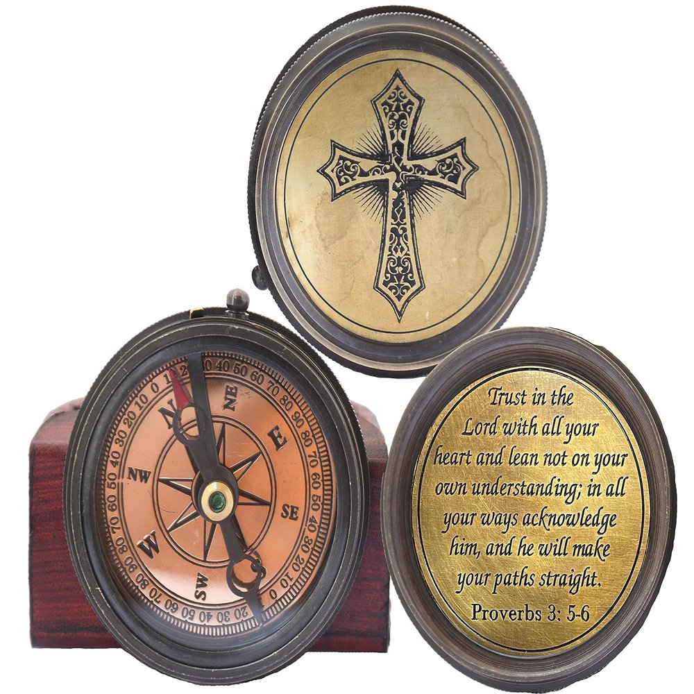 Baptism Gift Engraved Cross and Be Strong and Courageous, Jeremiah 29:11 Confirmation Gift Ideas, Uplifting | Heavenly Gift of Faith. The Perfect Baptism Gift, Missionary, Birthday (Proverbs 3: 5-6)