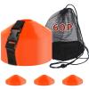60PCS Soccer Cones with Strap Carry Bag Agility Disc Cones Soccer Training Cones, Field Marker Sport Training Cones for Challenge Football Basketball Skating Kids Games Outdoor Indoor (Orange) view 1