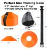 60PCS Soccer Cones with Strap Carry Bag Agility Disc Cones Soccer Training Cones, Field Marker Sport Training Cones for Challenge Football Basketball Skating Kids Games Outdoor Indoor (Orange) view 3