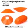 60PCS Soccer Cones with Strap Carry Bag Agility Disc Cones Soccer Training Cones, Field Marker Sport Training Cones for Challenge Football Basketball Skating Kids Games Outdoor Indoor (Orange) view 4
